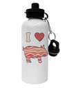 I Heart My Bacon Pig Silhouette Aluminum 600ml Water Bottle by TooLoud-Water Bottles-TooLoud-White-Davson Sales