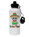Fiesta Time - Cute Sombrero Cat Aluminum 600ml Water Bottle by TooLoud-Water Bottles-TooLoud-White-Davson Sales