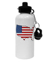 United States Cutout - American Flag Design Aluminum 600ml Water Bottle by TooLoud-Water Bottles-TooLoud-White-Davson Sales