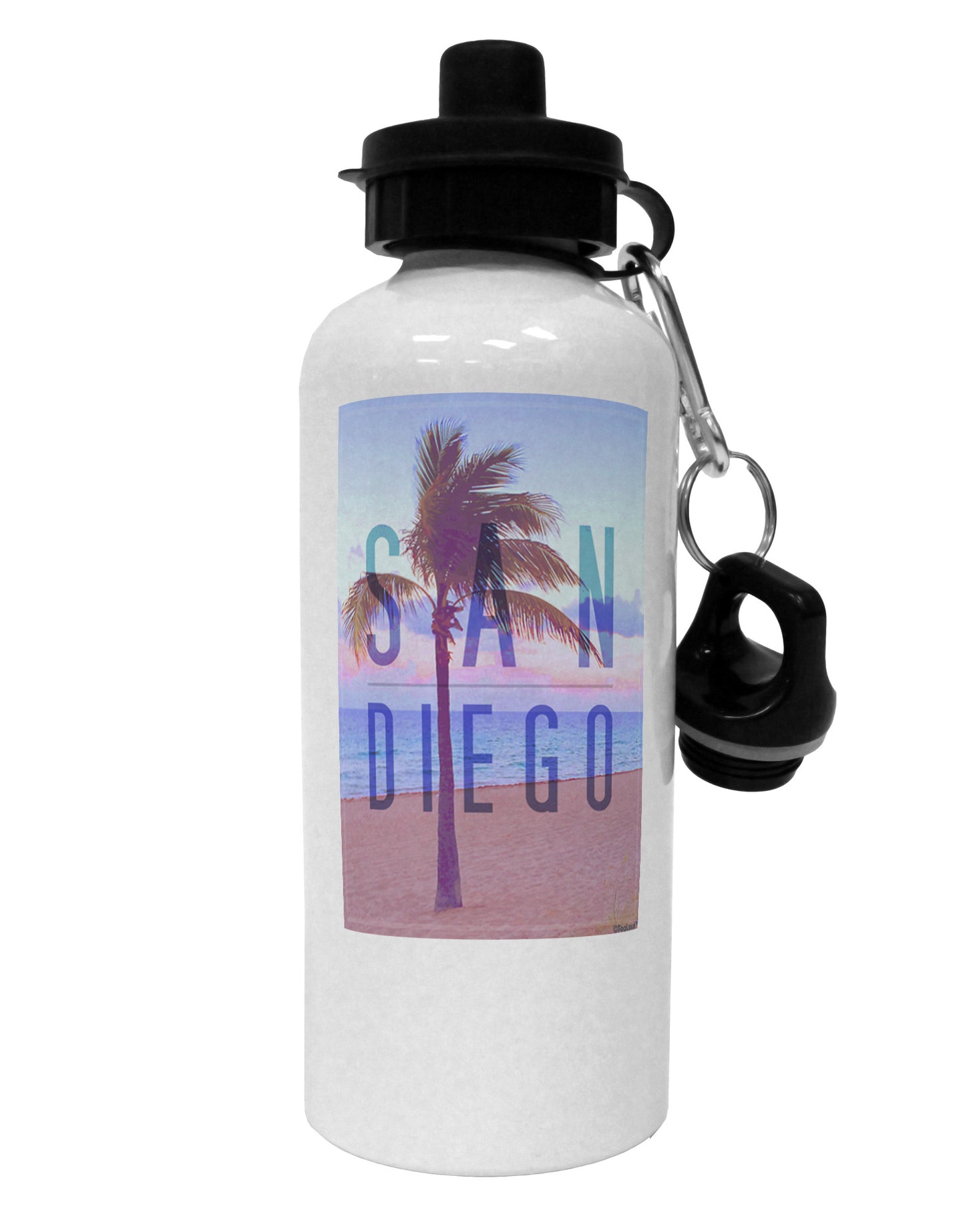 San Diego Beach Filter Aluminum 600ml Water Bottle-Water Bottles-TooLoud-White-Davson Sales