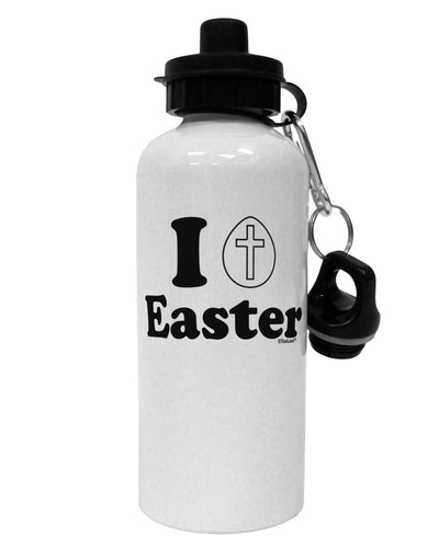 I Egg Cross Easter Design Aluminum 600ml Water Bottle by TooLoud-Water Bottles-TooLoud-White-Davson Sales