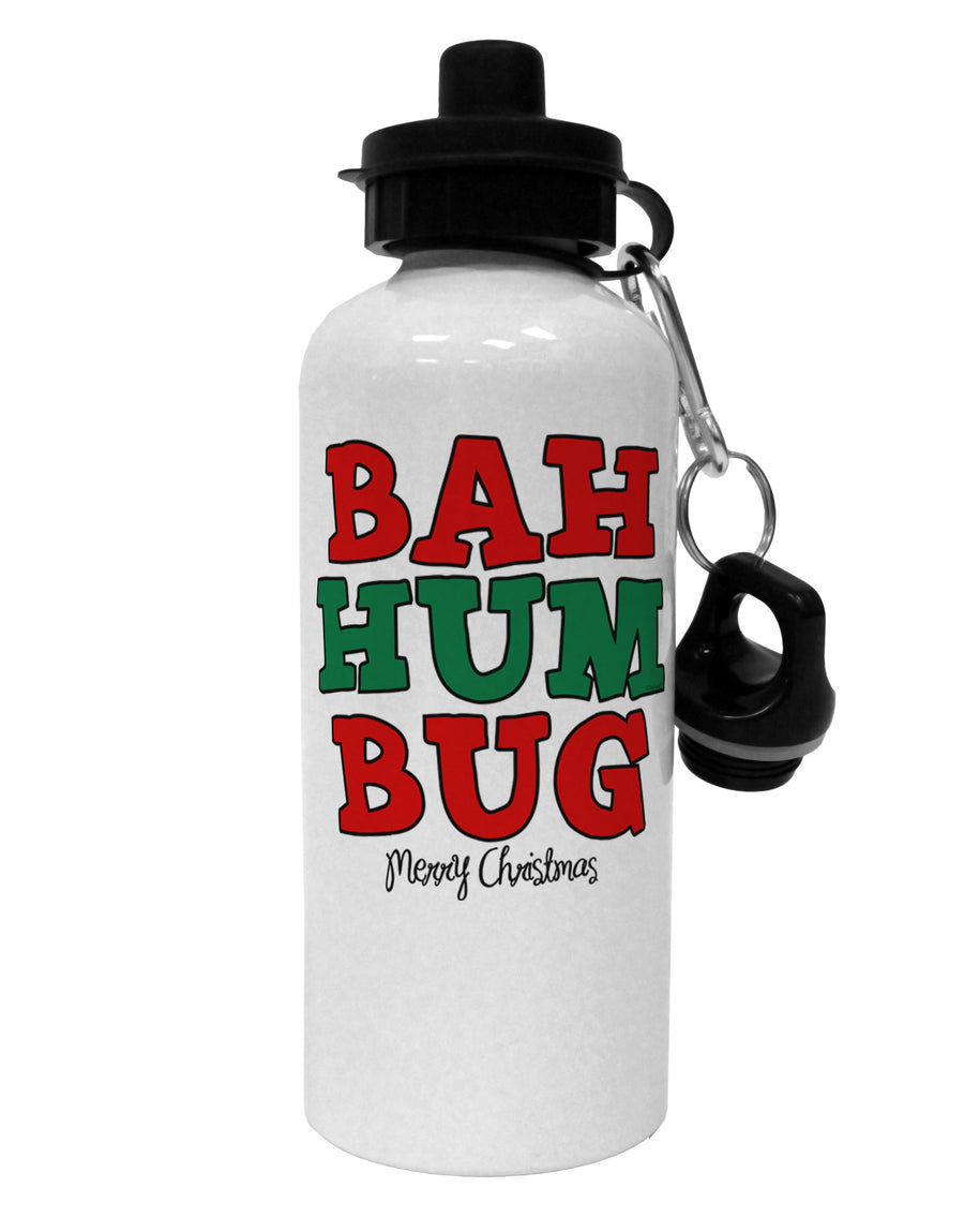 Bah Humbug Merry Christmas Aluminum 600ml Water Bottle-Water Bottles-TooLoud-White-Davson Sales