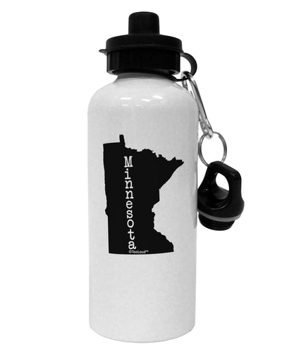 Minnesota - United States Shape Aluminum 600ml Water Bottle-Water Bottles-TooLoud-White-Davson Sales