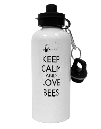 Keep Calm and Love Bees Aluminum 600ml Water Bottle-Water Bottles-TooLoud-White-Davson Sales