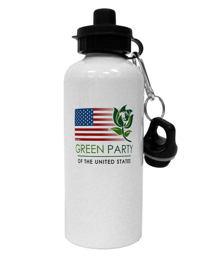 Green Party US Flag Aluminum 600ml Water Bottle-Water Bottles-TooLoud-White-Davson Sales