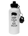 Keep Calm and Eat Bacon Aluminum 600ml Water Bottle by TooLoud-Water Bottles-TooLoud-White-Davson Sales