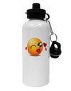 Kissy Face Emoji Girl Aluminum 600ml Water Bottle-Water Bottles-TooLoud-White-Davson Sales