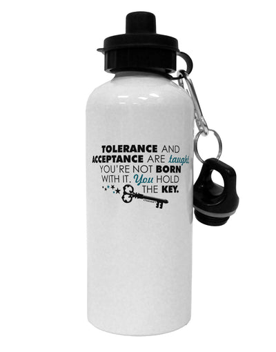 Tolerance And Acceptance Aluminum 600ml Water Bottle-Water Bottles-TooLoud-White-Davson Sales