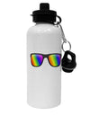 Pride Rainbow Lenses Aluminum 600ml Water Bottle by TooLoud-Water Bottles-TooLoud-White-Davson Sales