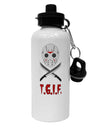 Scary Mask With Machete - TGIF Aluminum 600ml Water Bottle-Water Bottles-TooLoud-White-Davson Sales