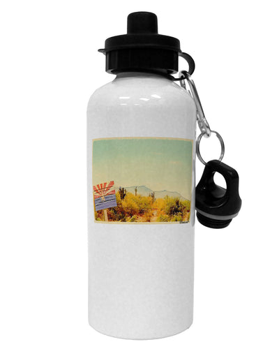 Arizona Scene Watercolor Aluminum 600ml Water Bottle-Water Bottles-TooLoud-White-Davson Sales