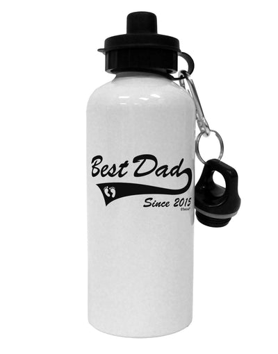 Best Dad Since 2015 Aluminum 600ml Water Bottle by TooLoud-Water Bottles-TooLoud-White-Davson Sales