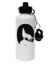 Wolf Howling at the Moon - Design #1 Aluminum 600ml Water Bottle by TooLoud-Water Bottles-TooLoud-White-Davson Sales