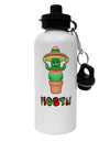 Fiesta Cactus Poncho Text Aluminum 600ml Water Bottle by TooLoud-Water Bottles-TooLoud-White-Davson Sales