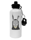 Scary Buny Face Watercolor Aluminum 600ml Water Bottle-Water Bottles-TooLoud-White-Davson Sales