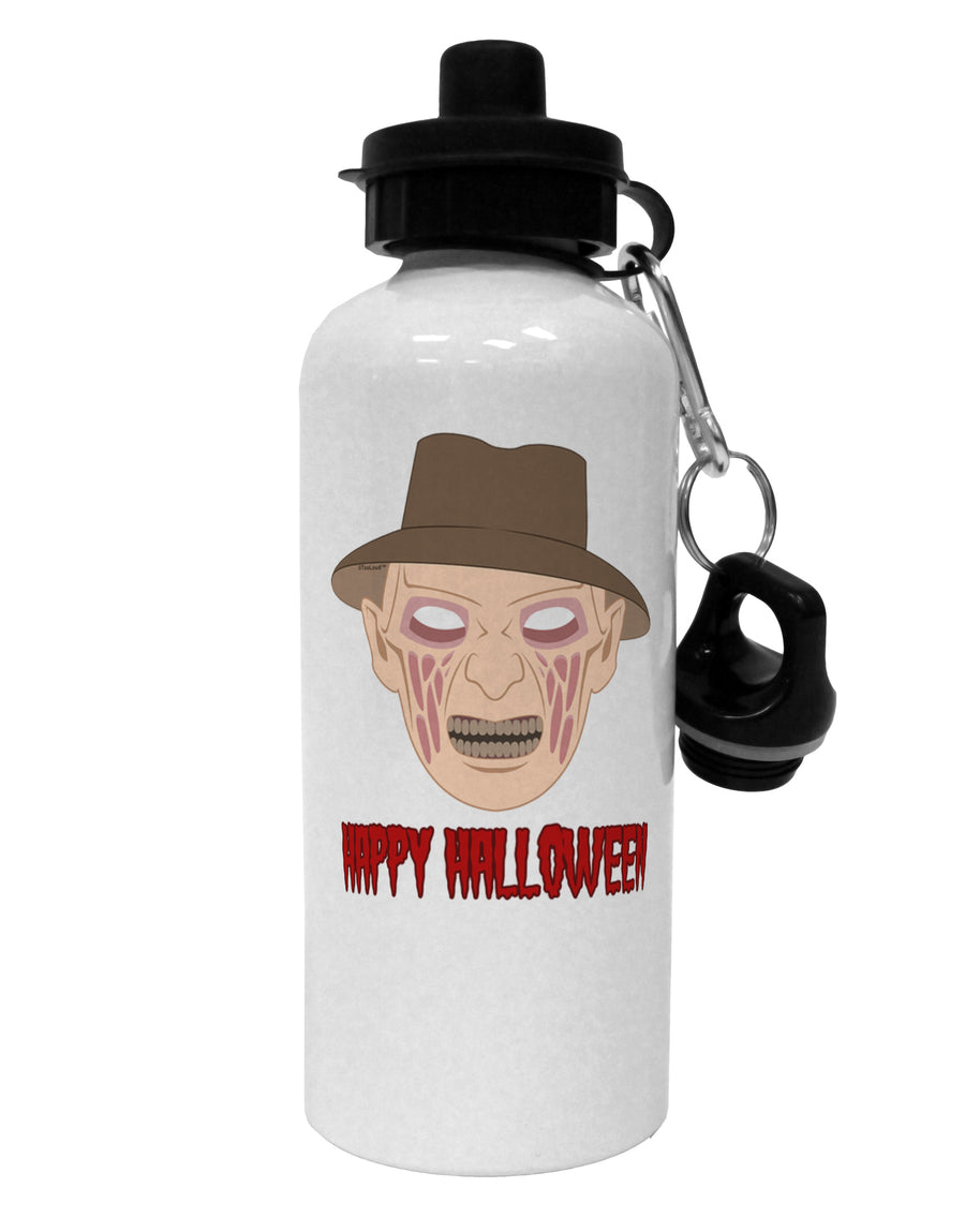 Scary Face With a Hat - Happy Halloween Aluminum 600ml Water Bottle-Water Bottles-TooLoud-White-Davson Sales