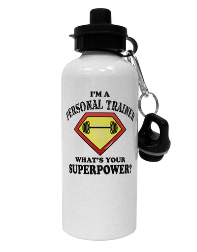 Personal Trainer - Superpower Aluminum 600ml Water Bottle-Water Bottles-TooLoud-White-Davson Sales