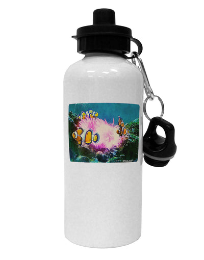 Clownfish Watercolor Aluminum 600ml Water Bottle-Water Bottles-TooLoud-White-Davson Sales