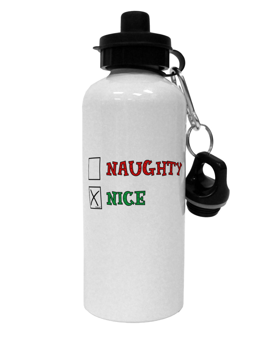 Naughty or Nice Christmas - Nice Aluminum 600ml Water Bottle-Water Bottles-TooLoud-White-Davson Sales