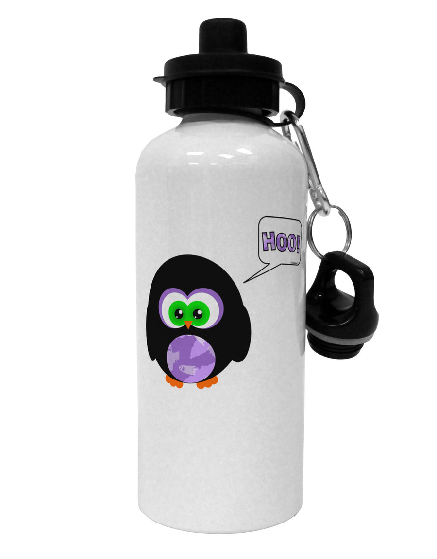 Cute Owl Halloween Hoo Aluminum 600ml Water Bottle-Water Bottles-TooLoud-White-Davson Sales