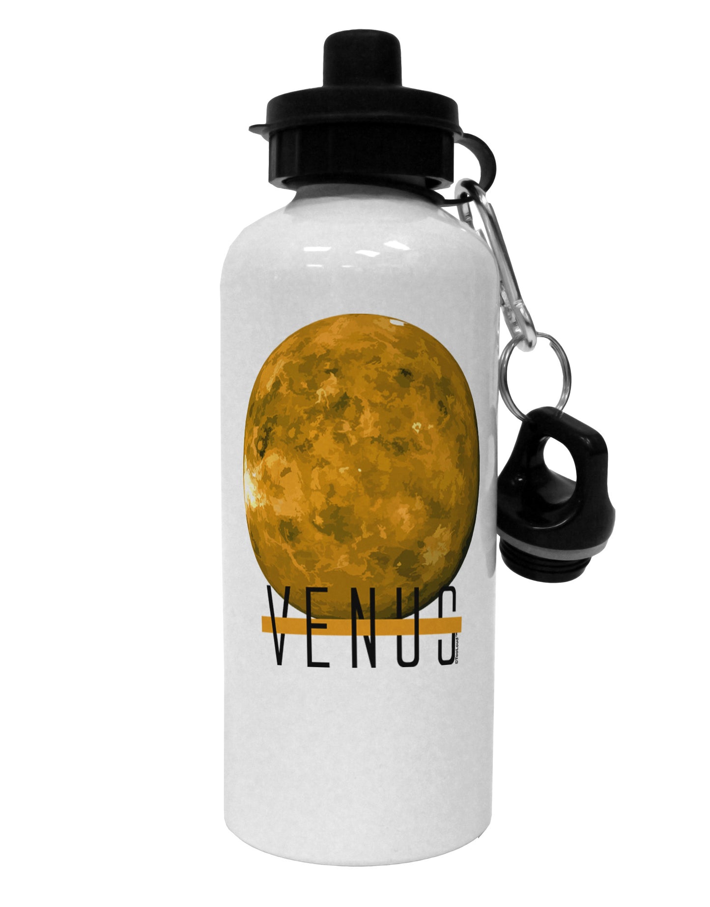 Planet Venus Text Aluminum 600ml Water Bottle by TooLoud-Water Bottles-TooLoud-White-Davson Sales