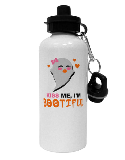 Kiss Me BOOtiful Ghost Orange Aluminum 600ml Water Bottle-Water Bottles-TooLoud-White-Davson Sales