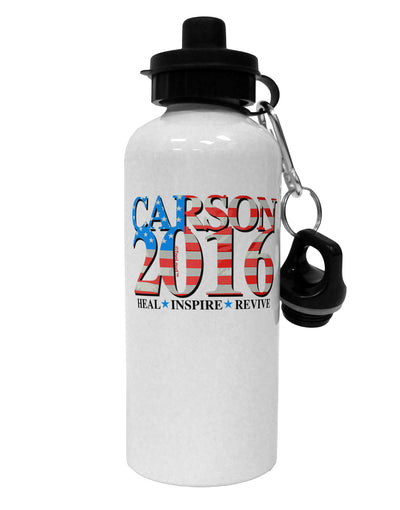 Carson Flag Slogan Aluminum 600ml Water Bottle-Water Bottles-TooLoud-White-Davson Sales