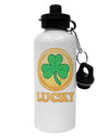 Shamrock Button - Lucky Aluminum 600ml Water Bottle by TooLoud-Water Bottles-TooLoud-White-Davson Sales