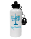 Happy Hanukkah Menorah Aluminum 600ml Water Bottle-Water Bottles-TooLoud-White-Davson Sales