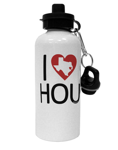 I Heart Houston Aluminum 600ml Water Bottle-Water Bottles-TooLoud-White-Davson Sales