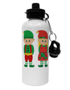 Cute Elf Couple Christmas Aluminum 600ml Water Bottle-Water Bottles-TooLoud-White-Davson Sales