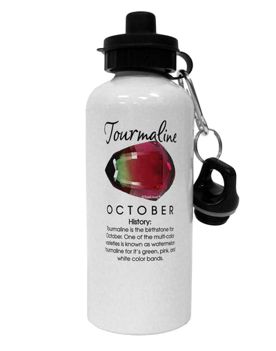 Birthstone Tourmaline Aluminum 600ml Water Bottle by TooLoud-Water Bottles-TooLoud-White-Davson Sales