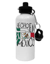 Hecho en Mexico Design - Mexican Flag Aluminum 600ml Water Bottle by TooLoud-Water Bottles-TooLoud-White-Davson Sales