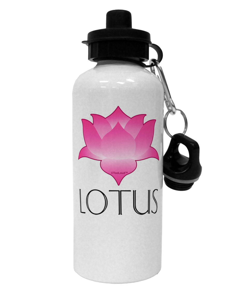 Lotus Flower Design Gradient - Text Aluminum 600ml Water Bottle by TooLoud-Water Bottles-TooLoud-White-Davson Sales