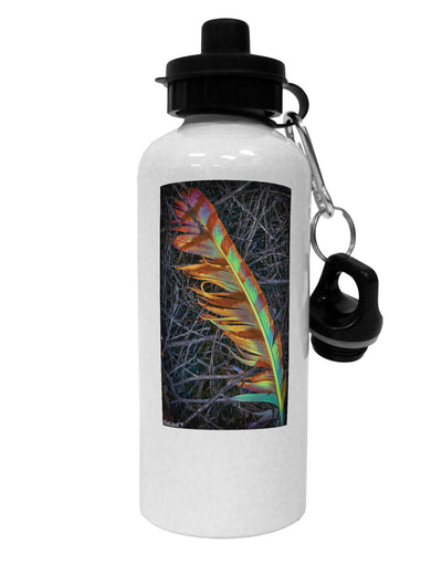 Rainbow Feather Aluminum 600ml Water Bottle-Water Bottles-TooLoud-White-Davson Sales