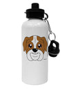 Cute Bulldog - Red Aluminum 600ml Water Bottle by TooLoud-Water Bottles-TooLoud-White-Davson Sales