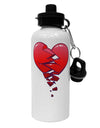 Crumbling Broken Heart Aluminum 600ml Water Bottle by TooLoud-TooLoud-White-Davson Sales