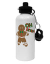 Oh Snap Gingerbread Man Christmas Aluminum 600ml Water Bottle-Water Bottles-TooLoud-White-Davson Sales