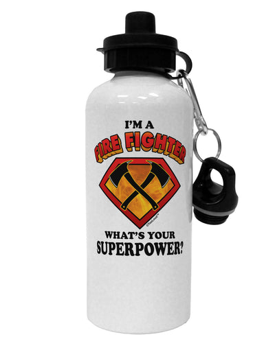 Fire Fighter - Superpower Aluminum 600ml Water Bottle-Water Bottles-TooLoud-White-Davson Sales