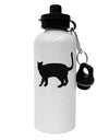 Cat Silhouette Design Aluminum 600ml Water Bottle by TooLoud-Water Bottles-TooLoud-White-Davson Sales