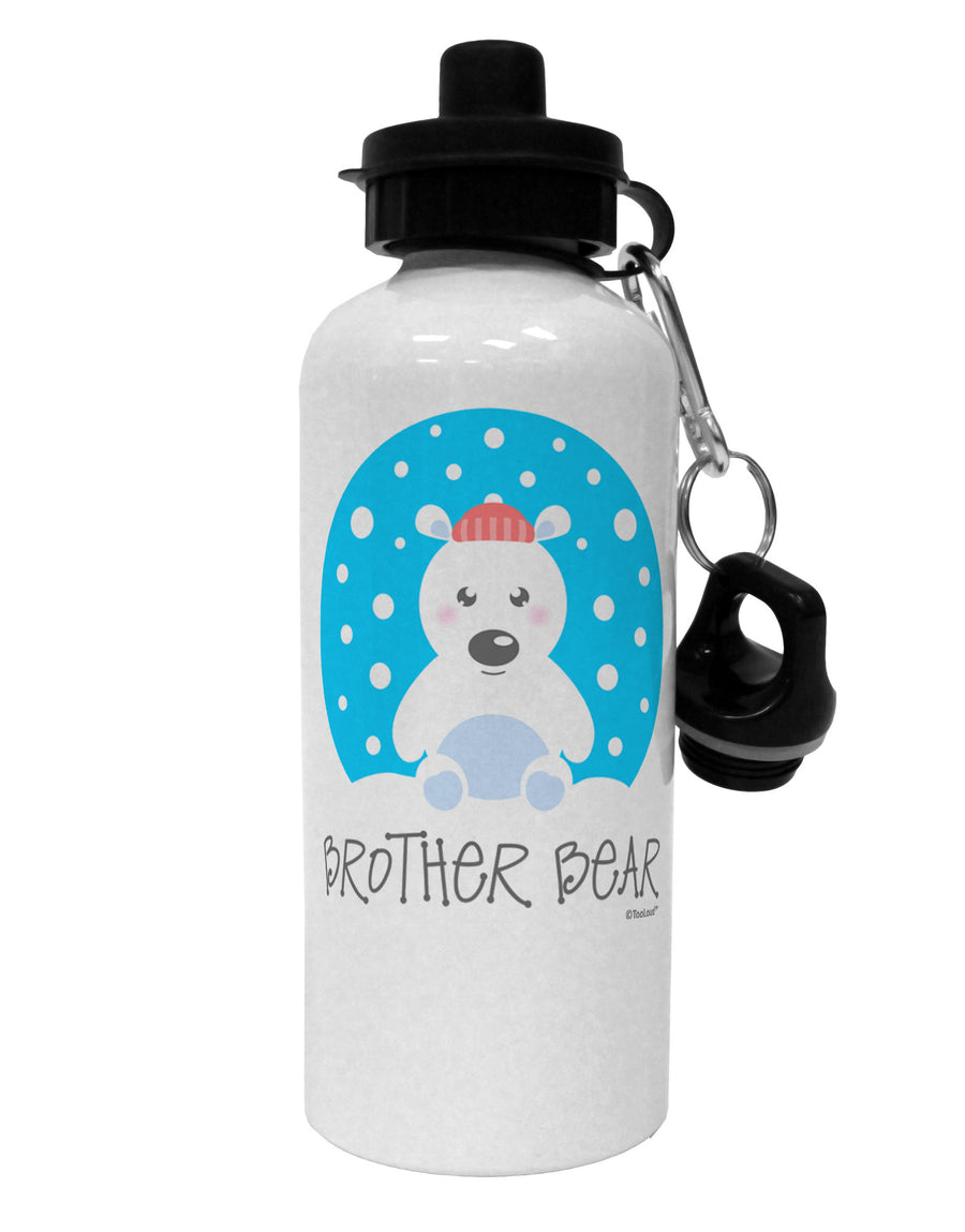 Matching Polar Bear Family - Brother Bear Aluminum 600ml Water Bottle by TooLoud-Water Bottles-TooLoud-White-Davson Sales