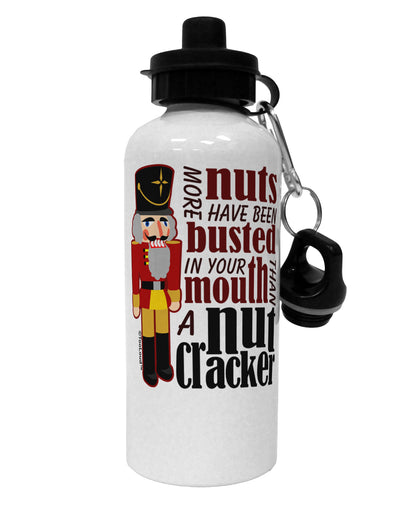 More Nuts Busted - Your Mouth Aluminum 600ml Water Bottle by TooLoud-TooLoud-White-Davson Sales