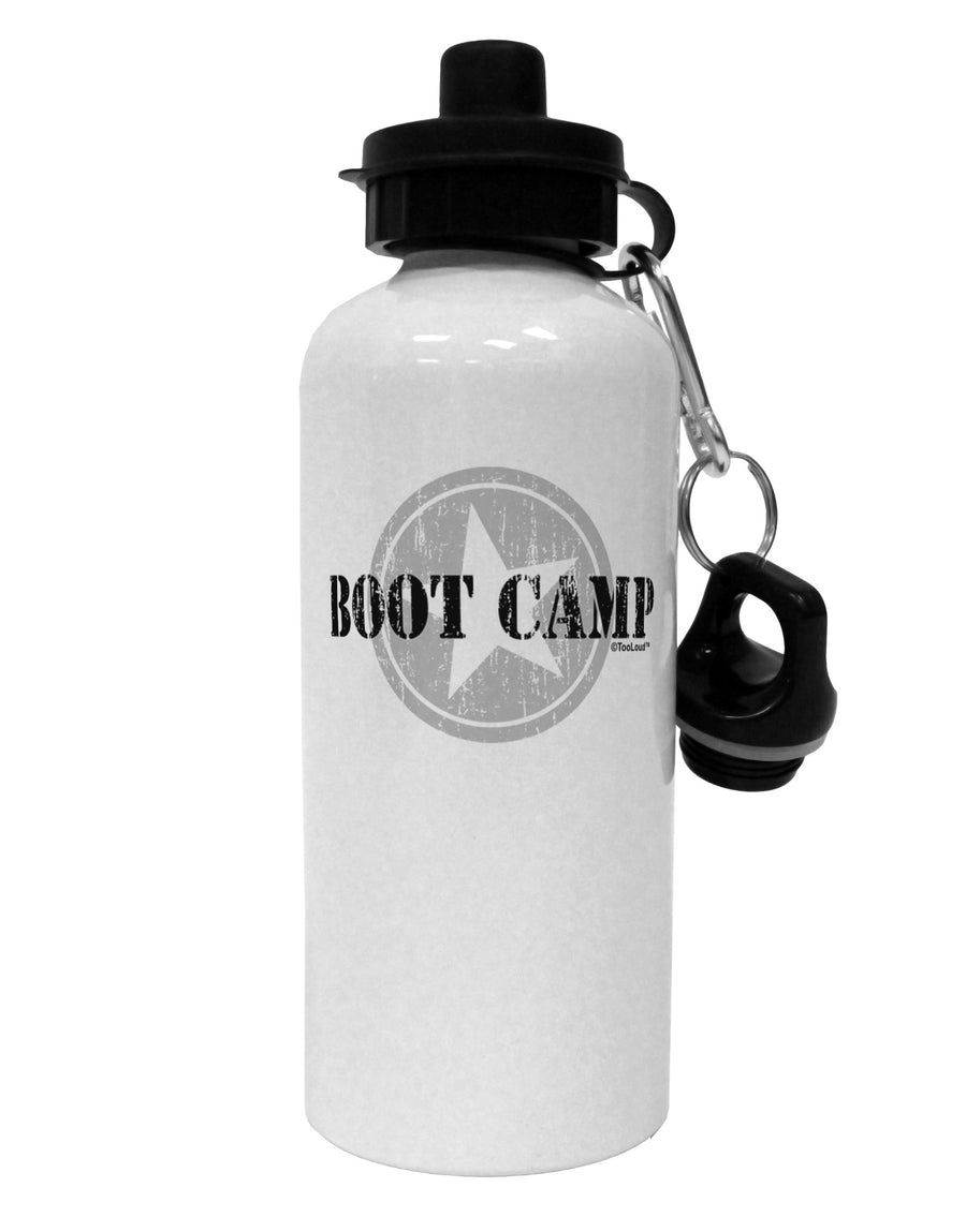 Boot Camp Distressed Text Aluminum 600ml Water Bottle by TooLoud-Water Bottles-TooLoud-White-Davson Sales