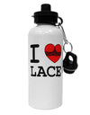 I Love Heart Lace Aluminum 600ml Water Bottle-Water Bottles-TooLoud-White-Davson Sales