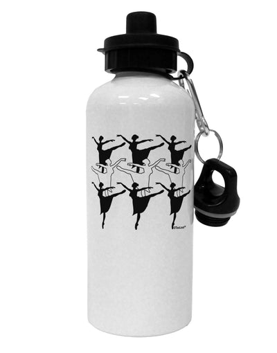 Nine Ladies Dancing Aluminum 600ml Water Bottle-Water Bottles-TooLoud-White-Davson Sales