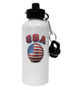 Soccer Ball Flag - USA Aluminum 600ml Water Bottle-Water Bottles-TooLoud-White-Davson Sales