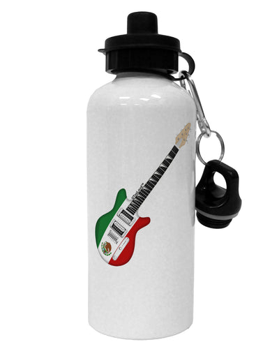 Mexican Flag Guitar Design Aluminum 600ml Water Bottle by TooLoud-Water Bottles-TooLoud-White-Davson Sales