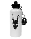 Scary Bunny Face Black Aluminum 600ml Water Bottle-Water Bottles-TooLoud-White-Davson Sales