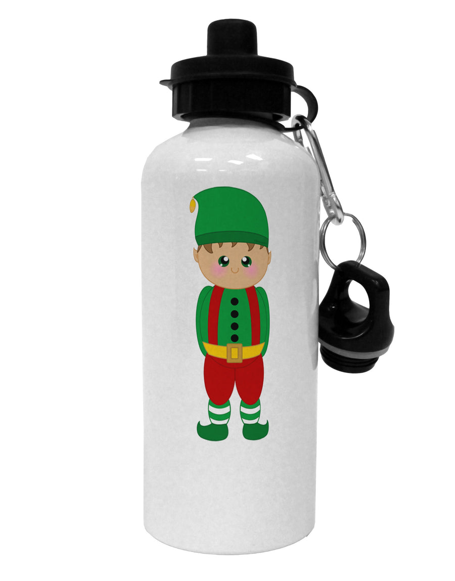 Cute Christmas Elf Boy Aluminum 600ml Water Bottle-Water Bottles-TooLoud-White-Davson Sales