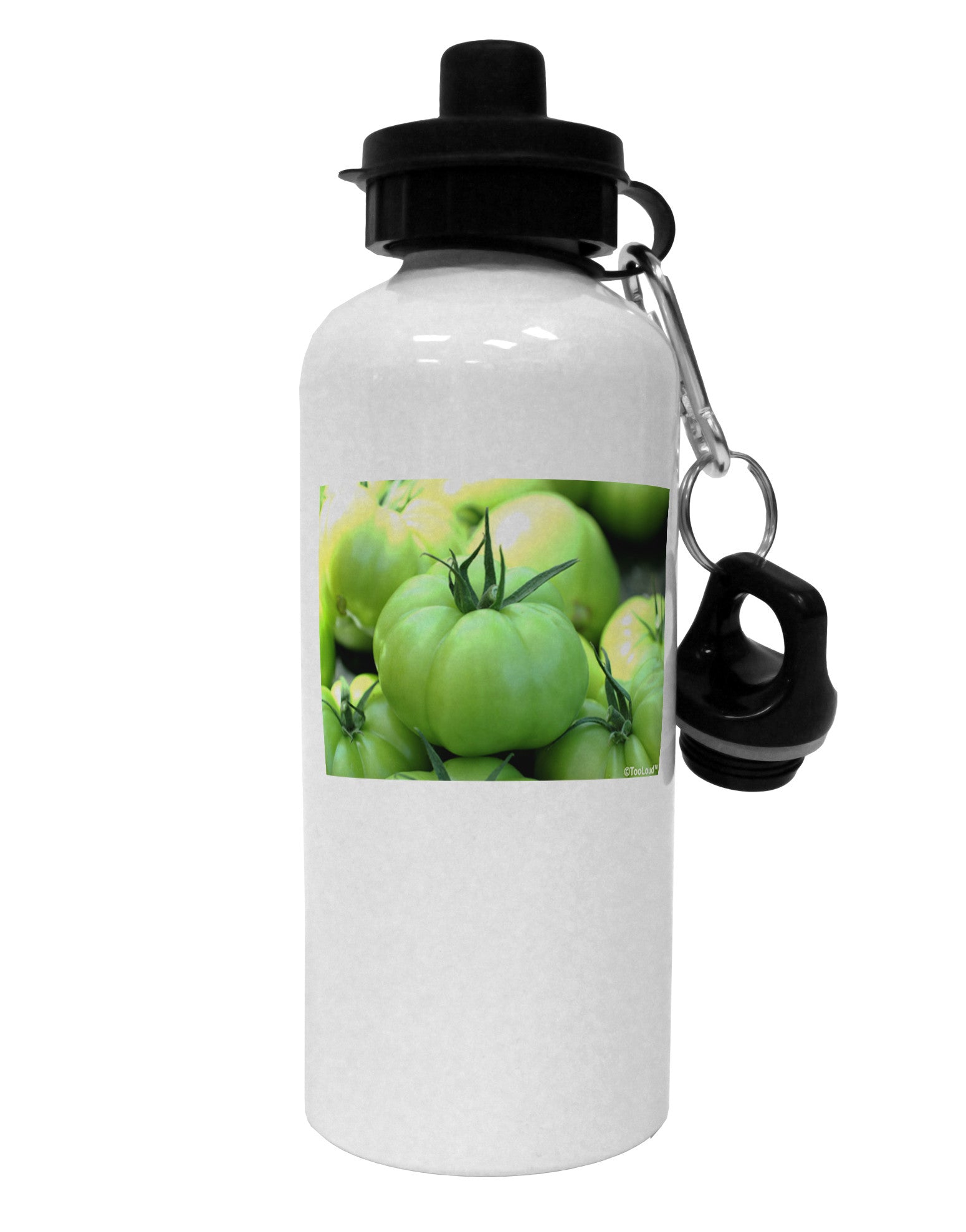 Buy Local - Green Tomatoes Aluminum 600ml Water Bottle-Water Bottles-TooLoud-White-Davson Sales